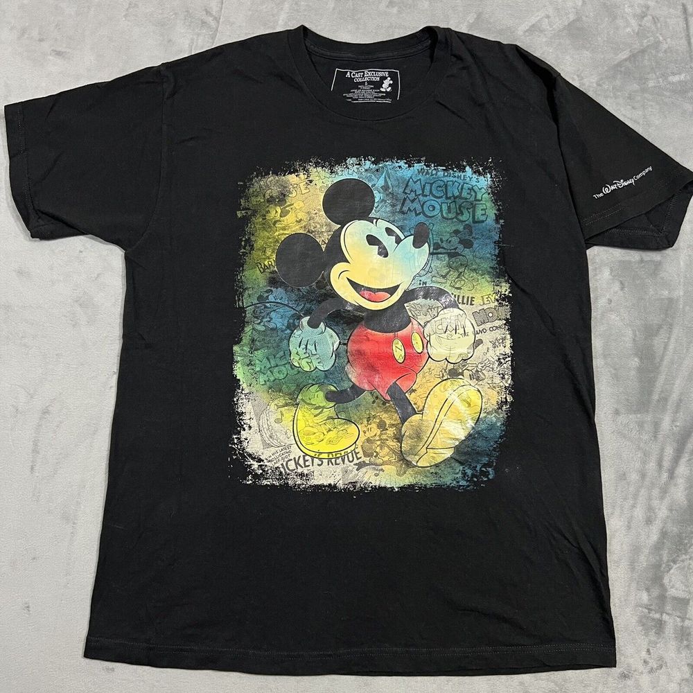Disney Cast Exclusive Collection Mickey Mouse T Shirt Large L Black Willie Revue